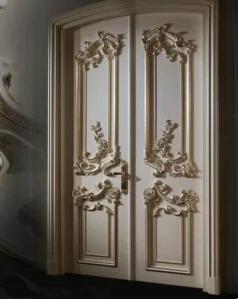 Daun Pintu Kupu Tarung Klasik Gold Ukir Jepara (Kayu Jati)