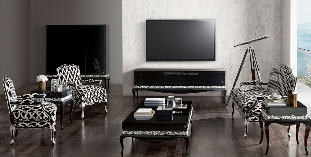 Kursi Tamu Terbaru Furniture Klasik Mewah Black Silver