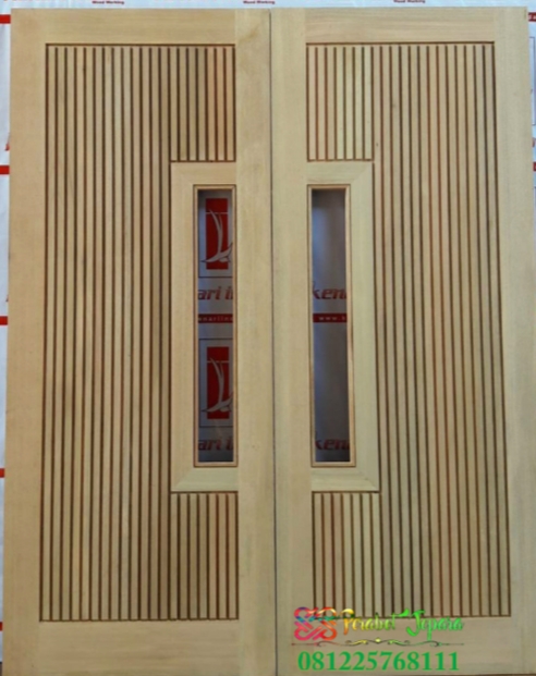 Kusen pintu double minimalis kayu jati