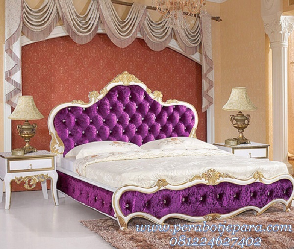 Tempat Tidur Clasic Ukir Luxury Purple French Style