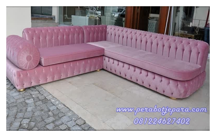 Kursi Sofa Sudut Pink Malta