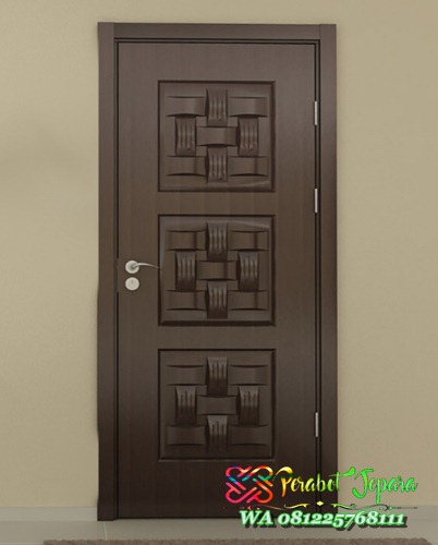 Pintu Rumah Unik Model Ketupat Kayu Solid KPJ-15 Terbaru