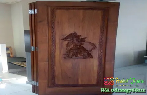 pintu lipat kayu jati